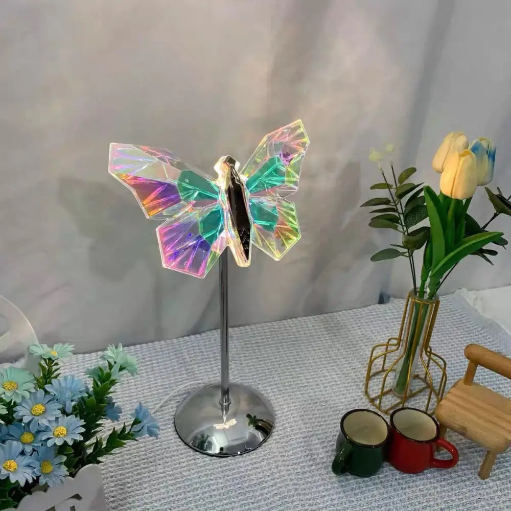 Muliticolor Butterfly LED Night Light - Creative Crystal Design for Ambient Lighting - Home & Garden > Lighting > Table