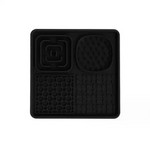 Multi-Functional Slow Feeder Mat for Dogs- Anti-Slip Lick Pad with Multiple Textures Square 2PCS (Blue & Black) - Pet