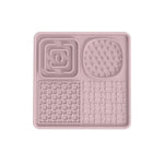 Multi-Functional Slow Feeder Mat for Dogs- Anti-Slip Lick Pad with Multiple Textures Square 2PCS (Blue & Pink) - Pet