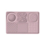 Multi-Functional Slow Feeder Mat for Dogs- Anti-Slip Lick Pad with Multiple Textures Rectangle 2PCS (Blue & Pink) - Pet