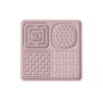 Multi-Functional Slow Feeder Mat for Dogs- Anti-Slip Lick Pad with Multiple Textures Square 2PCS (Pink & Green) - Pet