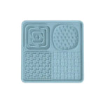 Multi-Functional Slow Feeder Mat for Dogs- Anti-Slip Lick Pad with Multiple Textures Square 2PCS (Blue & Black) - Pet