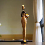 Multicolor Exotic African Woman Figurine - Elegant Resin Sculptures for Home Decor - Home & Garden > Decor > Vases &