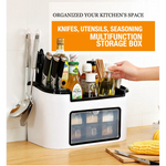 Multifunction Kitchen Utensils Condiment Storage Rack Seasoning Storage Box - Home & Garden > Storage
