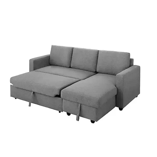 Murry 2 Seater Sofa Bed With Pull Out Storage Corner Lounge Set In Grey With Chaise - Furniture > Sofas > Sofas & Sofa
