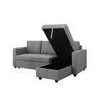 Murry 2 Seater Sofa Bed With Pull Out Storage Corner Lounge Set In Grey With Chaise - Furniture > Sofas > Sofas & Sofa