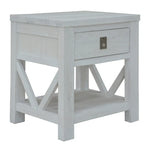 Myer 2pc Set Bedside Tables Storage Shelf Side End Table White Wash - Furniture > Bedroom