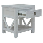 Myer 2pc Set Bedside Tables Storage Shelf Side End Table White Wash - Furniture > Bedroom