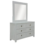 Myer Dresser Mirror Vanity Dressing Table Solid Mindi Wood Frame White Wash - Furniture > Living Room