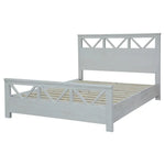 Myer King Size Bed Frame Solid Timber Wood Mattress Base White Wash - Furniture > Bedroom