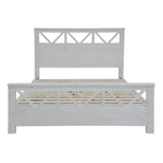 Myer King Size Bed Frame Solid Timber Wood Mattress Base White Wash - Furniture > Bedroom