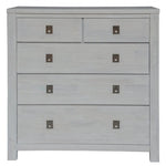 Myer Tallboy 5 Chest of Drawers Storage White Wash - Furniture > Bedroom
