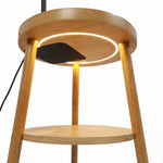 Naples Tripod Floor Lamp Shelf Storage Drawer Bed Side Table Light w/ USB Charger - Home & Garden > Lighting > Floor