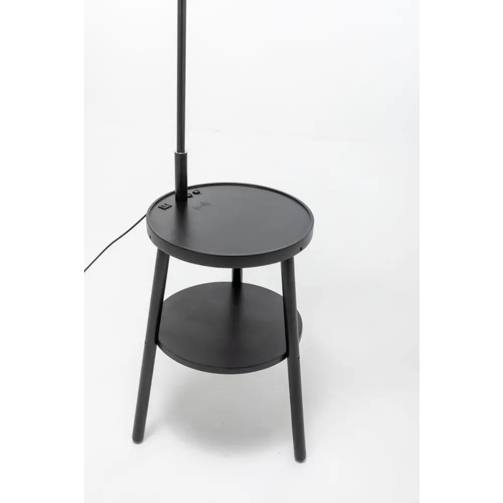 Naples Tripod Floor Lamp Shelf Storage Drawer Bed Side Table Light w/ USB Charger - Home & Garden > Lighting > Floor