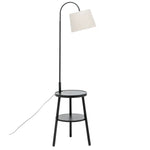Naples Tripod Floor Lamp Shelf Storage Drawer Bed Side Table Light w/ USB Charger - Home & Garden > Lighting > Floor