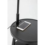 Naples Tripod Floor Lamp Shelf Storage Drawer Bed Side Table Light w/ USB Charger - Home & Garden > Lighting > Floor