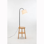 Naples Tripod Floor Lamp Shelf Storage Drawer Bed Side Table Light w/ USB Charger - Home & Garden > Lighting > Floor