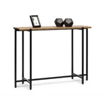 Narrow Golden Black Hallway Console Table with Textured Top - Furniture > Living Room