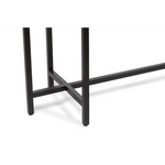 Narrow Golden Black Hallway Console Table with Textured Top - Furniture > Living Room