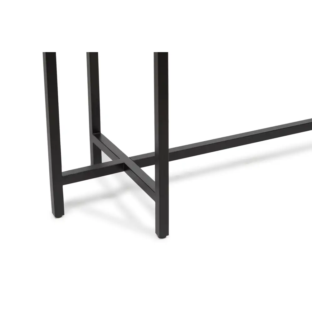 Narrow Golden Black Hallway Console Table with Textured Top - Furniture > Living Room