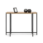 Narrow Golden Black Hallway Console Table with Textured Top - Furniture > Living Room