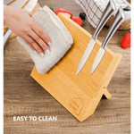 Natural Bamboo Magnetic Knife Block Holder with Strong Magnets for Home Kitchen Storage & Organisation - Appliances >