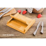 Natural Bamboo Magnetic Knife Block Holder with Strong Magnets for Home Kitchen Storage & Organisation - Appliances >