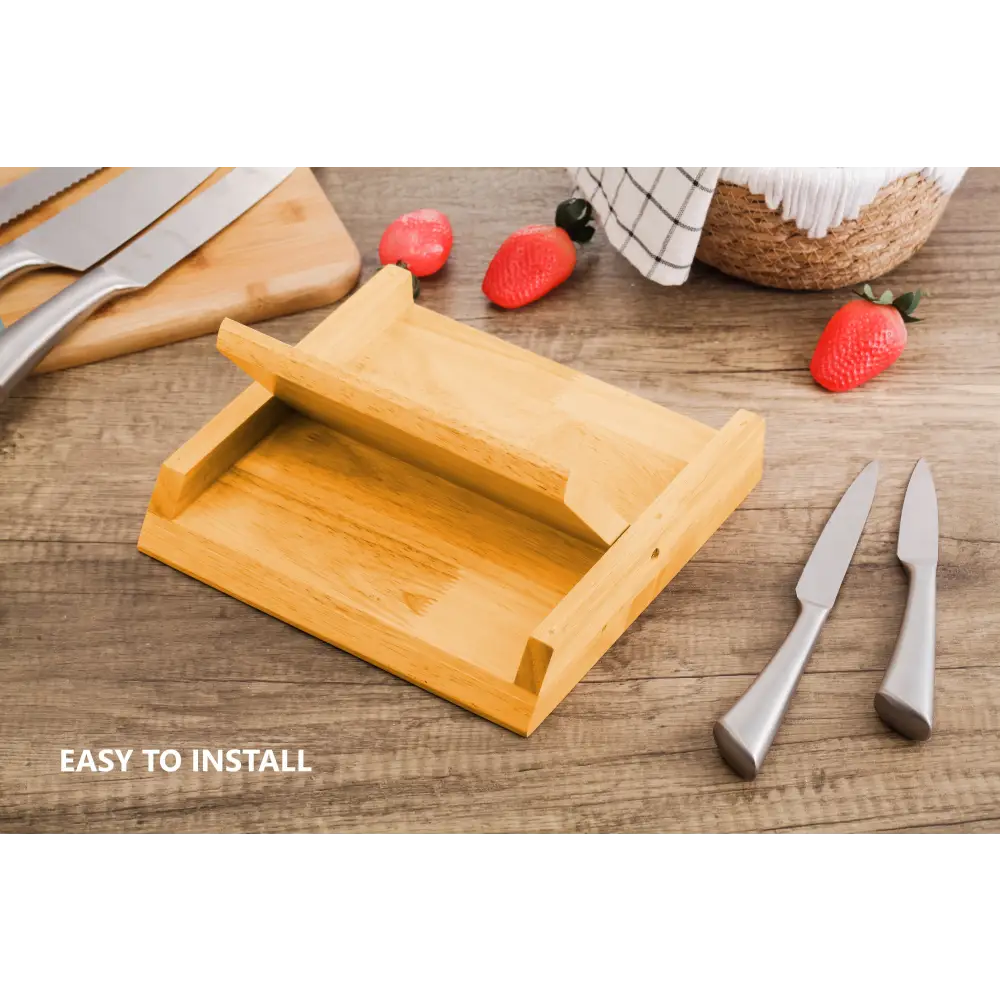 Natural Bamboo Magnetic Knife Block Holder with Strong Magnets for Home Kitchen Storage & Organisation - Appliances >
