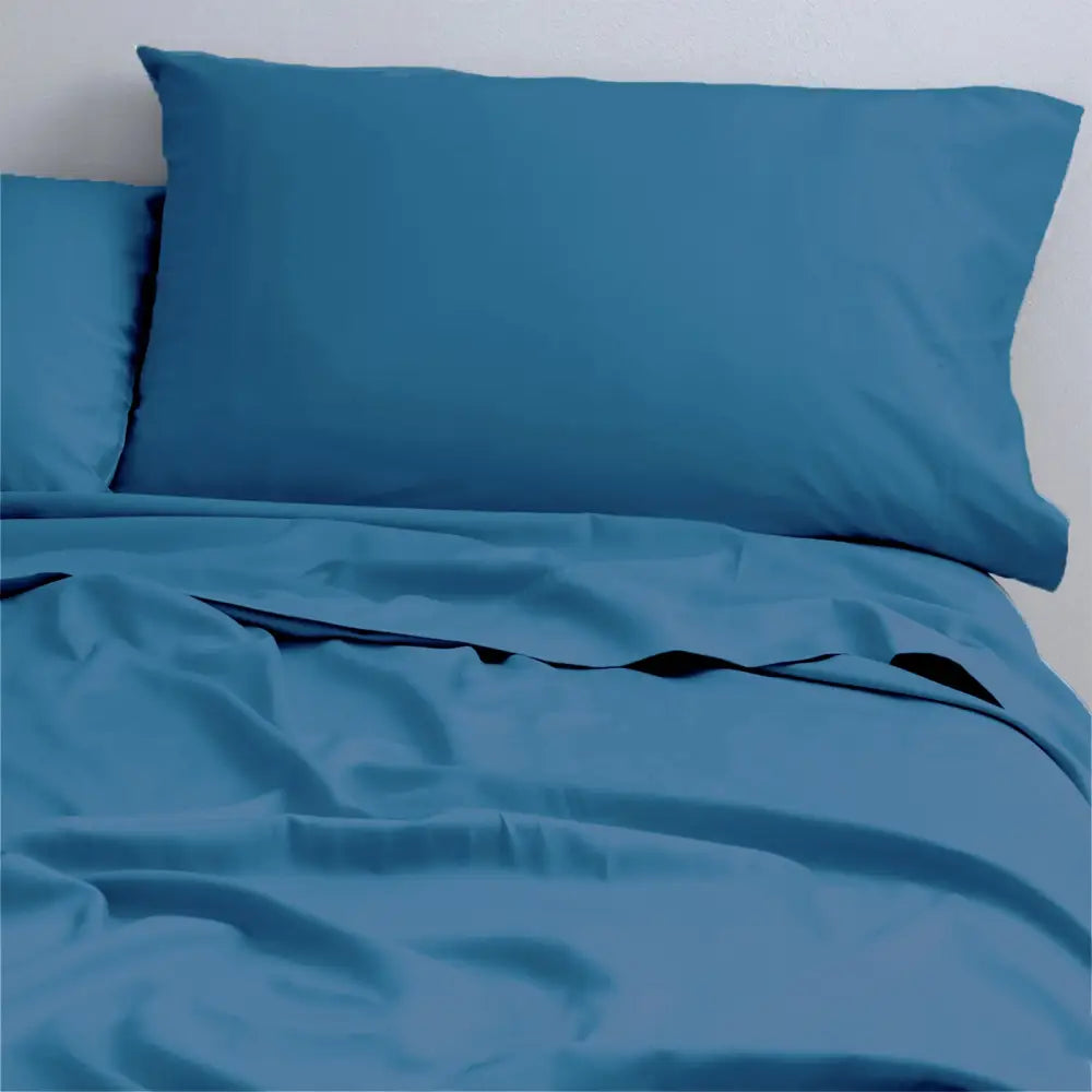 Natural Cotton 500 Thread Count Blue Sheet Set by Park Avenue Single - Home & Garden > Bedding > Bed Sheets