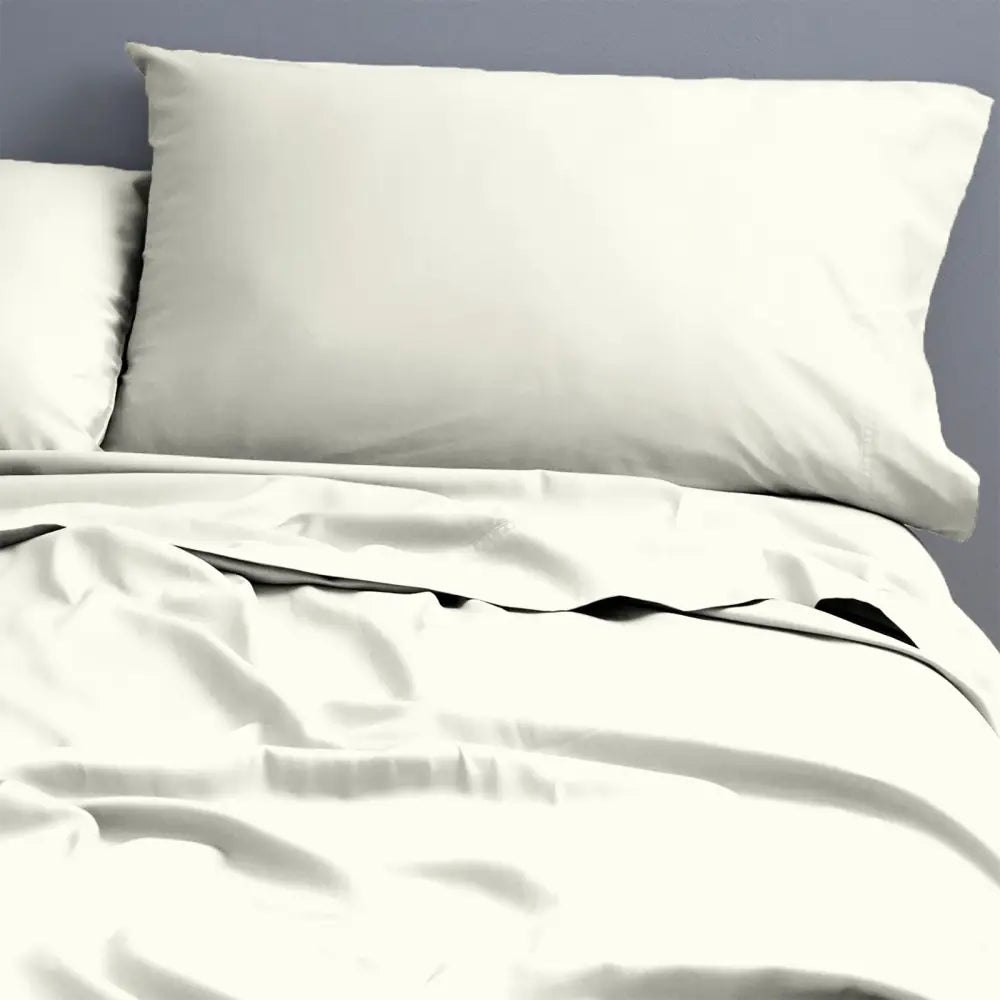 Natural Cotton 500 Thread Count Ivory Sheet Set by Park Avenue Double - Home & Garden > Bedding > Bed Sheets