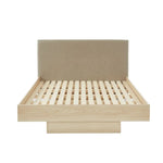 Natural Oak Wood Floating Bed Frame Queen - Furniture > Bedroom > Beds & Bed Frames