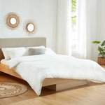Natural Oak Wood Floating Bed Frame Queen - Furniture > Bedroom > Beds & Bed Frames