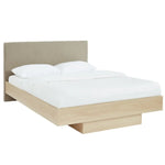 Natural Oak Wood Floating Bed Frame Queen - Furniture > Bedroom > Beds & Bed Frames