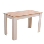 Natural Rectangular Dining Table with 4x Blue Velvet Chairs - Furniture > Dining