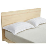 Natural Solid Wood Bed Frame Bed Base with Headboard King - Furniture > Bedroom