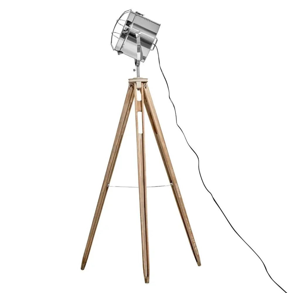 Nautical Tripod Floor Lamp Search Light Modern Chrome Head with Mesh - Home & Garden > Lighting > Floor Lamps