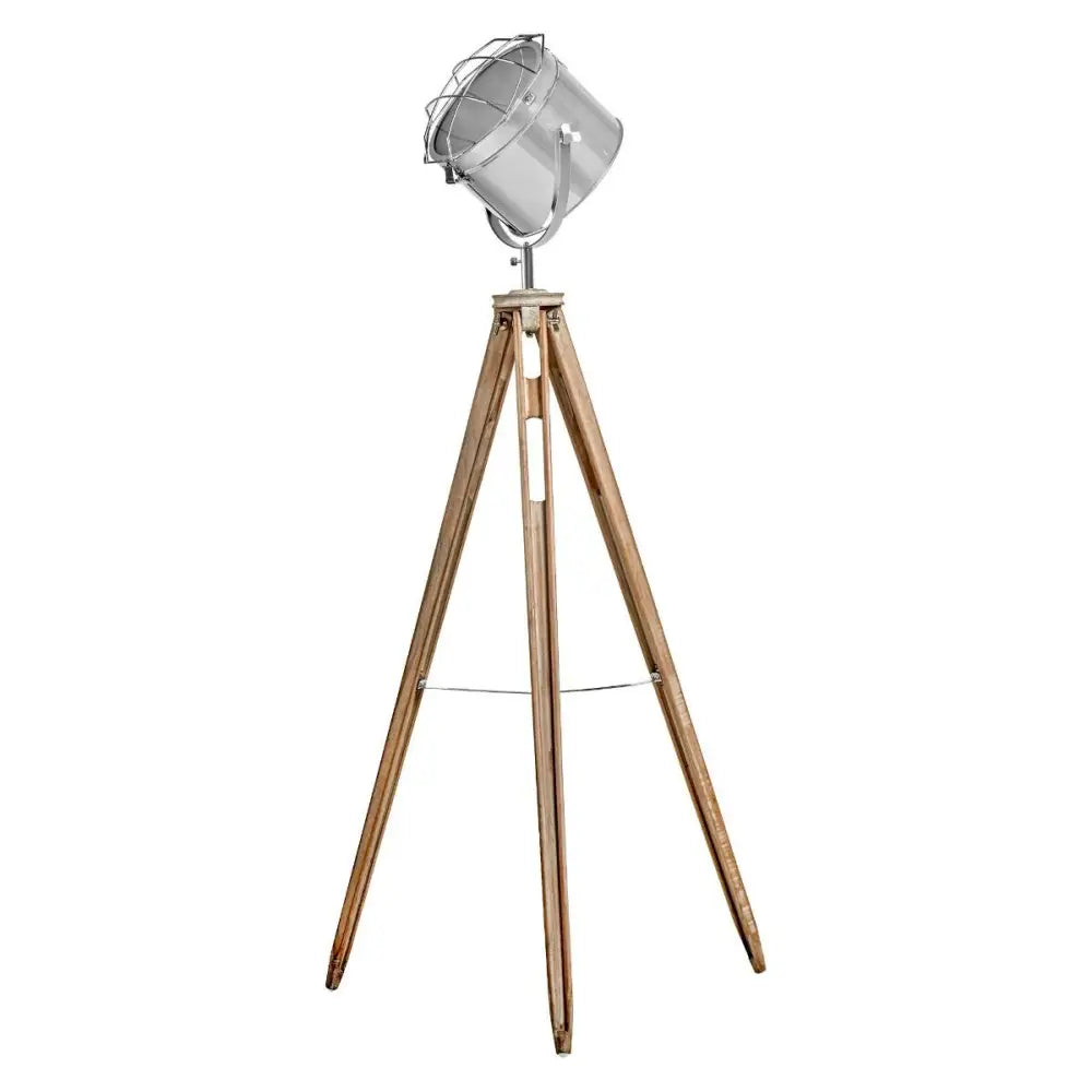 Nautical Tripod Floor Lamp Search Light Modern Chrome Head with Mesh - Home & Garden > Lighting > Floor Lamps