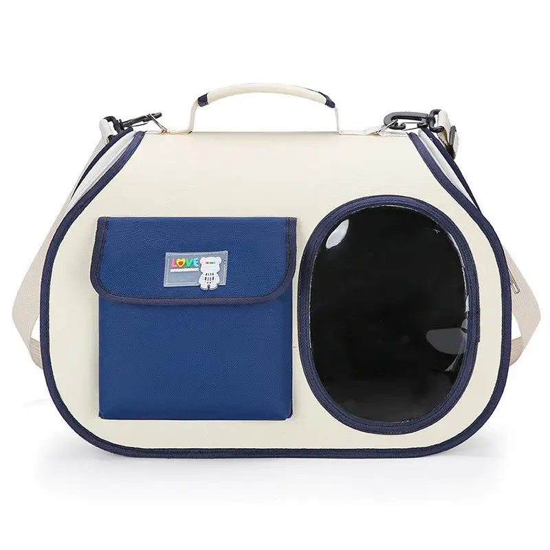 Navy blue Colors Pet Carrier Backpack Breathable Cat Carrier Backpack with Transparent Window Airline Approved Dog