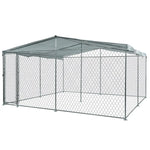 NEATAPET 4x4x1.8m Dog Enclosure Pet Playpen Outdoor Wire Cage Puppy Fence with Cover Shade - Pet Care > Dog Supplies >