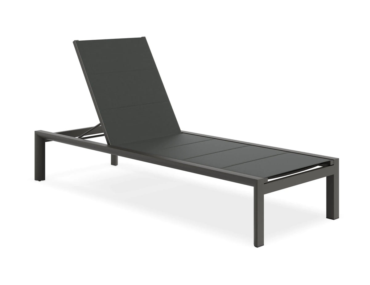 Nerano sun lounge in Charcoal with no headrest