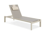 Nerano sun lounge in Latte with strap headrest
