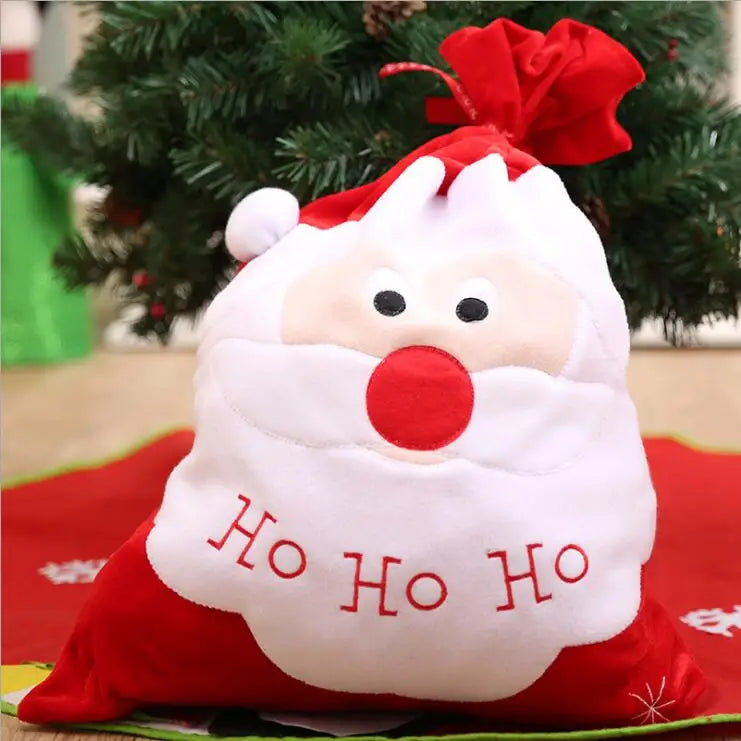 New Christmas Large Jumbo Felt Santa Sack Children Xmas Gifts Candy Stocking Bag Santa Head (50x70cm) - Occasions >