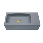 New Concrete Cement Wash Basin Counter Top Matte Dark Grey Wall Hung Curved Basin - Furniture > Bathroom > Shower Heads