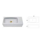 New Concrete Cement Wash Basin Counter Top Matte Light Grey Wall Hung Curved Basin - Furniture > Bathroom > Shower