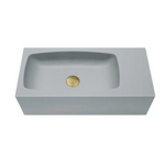 New Concrete Cement Wash Basin Counter Top Matte Light Grey Wall Hung Curved Basin - Furniture > Bathroom > Shower