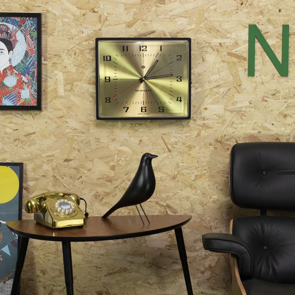 Newgate Box Office Wall Clock Brass - Home & Garden > Decor > Clocks