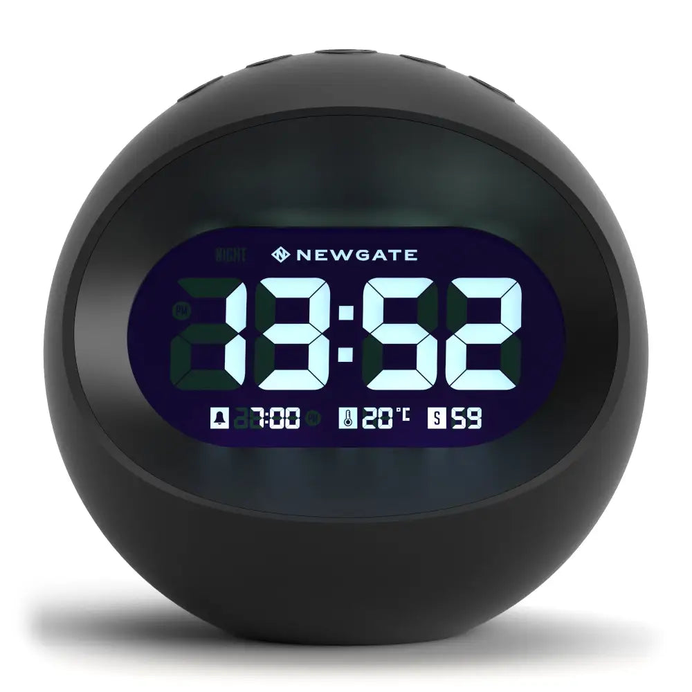 Newgate Centre Of The Earth Lcd Alarm Clock Black - Home & Garden > Decor > Clocks