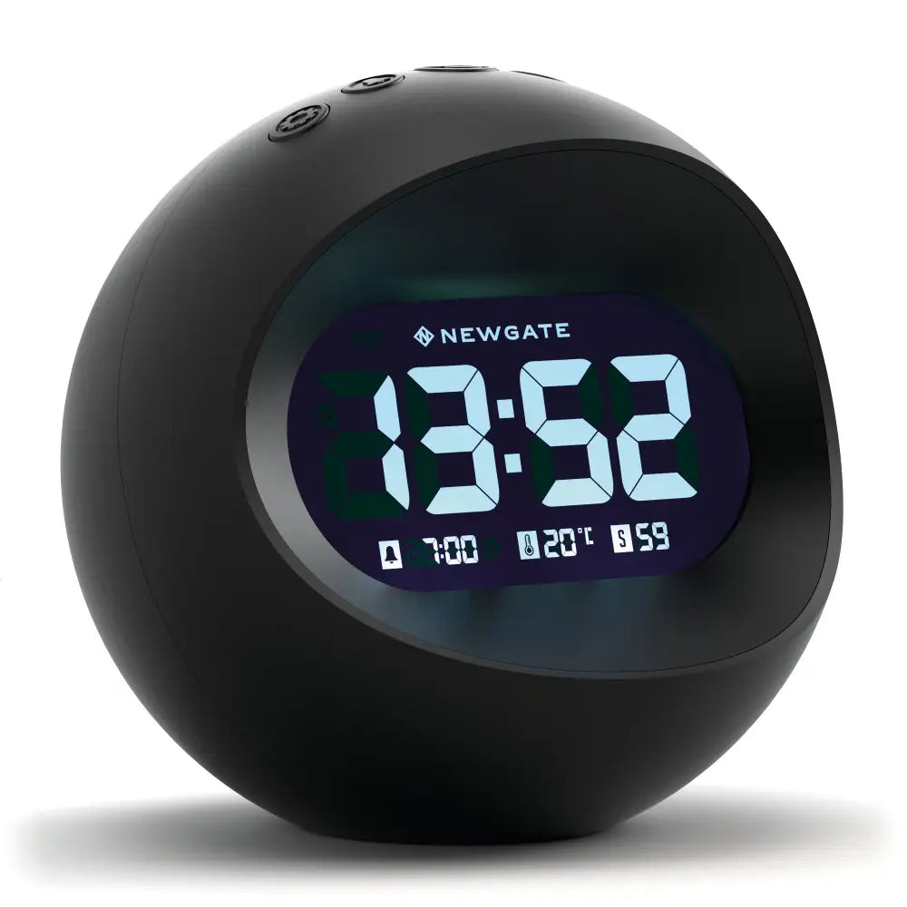 Newgate Centre Of The Earth Lcd Alarm Clock Black - Home & Garden > Decor > Clocks