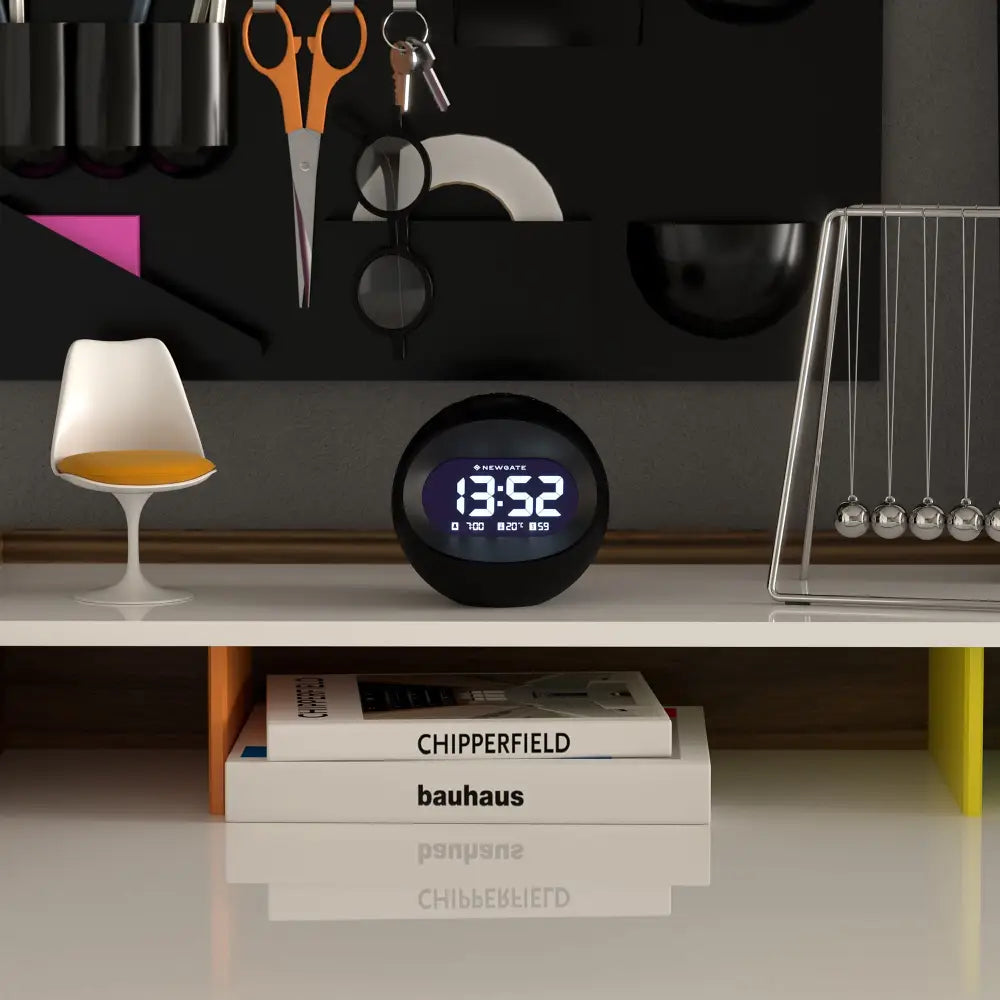 Newgate Centre Of The Earth Lcd Alarm Clock Black - Home & Garden > Decor > Clocks