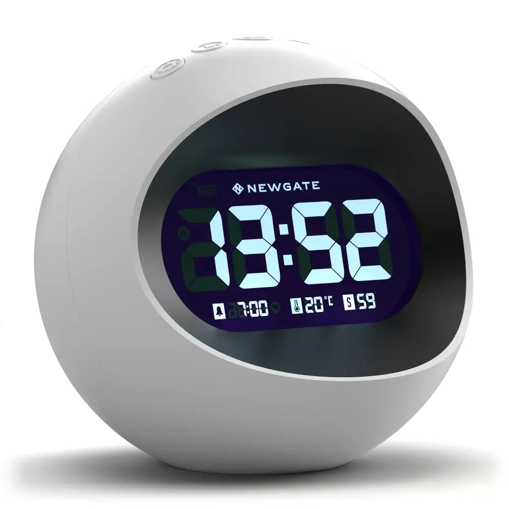 Newgate Centre Of The Earth Lcd Alarm Clock White - Home & Garden > Decor > Clocks